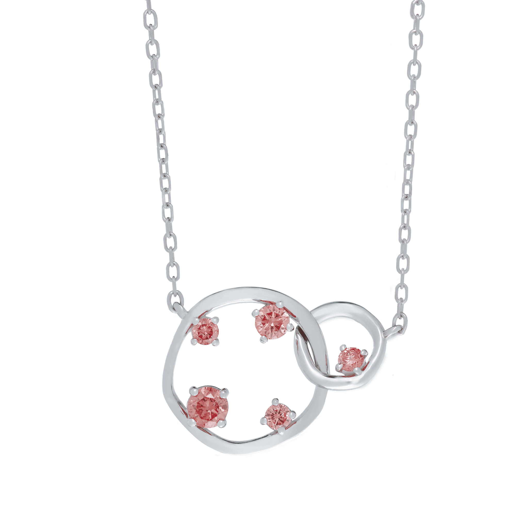  Orbit pink necklace - Lab-Grown Pink Diamond Orbit Pendant Necklace -  The Future Rocks -    7 