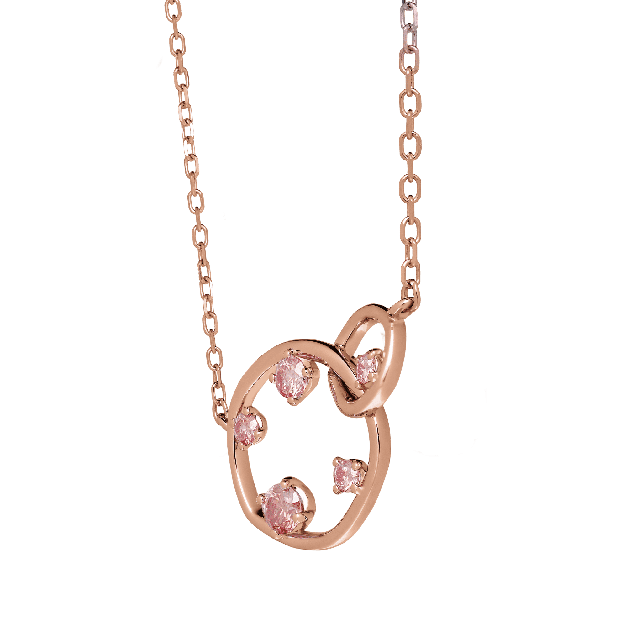  Orbit pink necklace - Lab-Grown Pink Diamond Orbit Pendant Necklace -  The Future Rocks -    4 