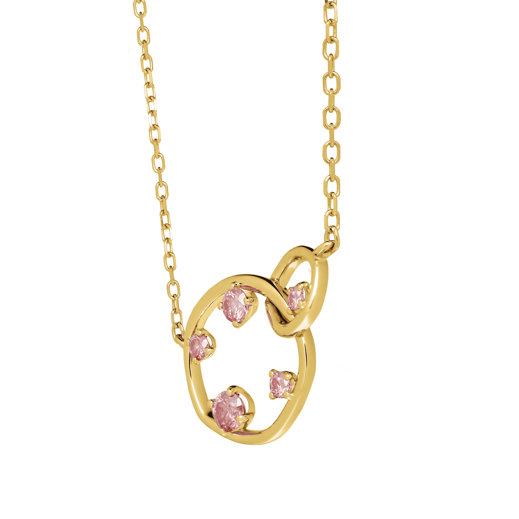  Orbit pink necklace - Lab-Grown Pink Diamond Orbit Pendant Necklace -  The Future Rocks -    6 