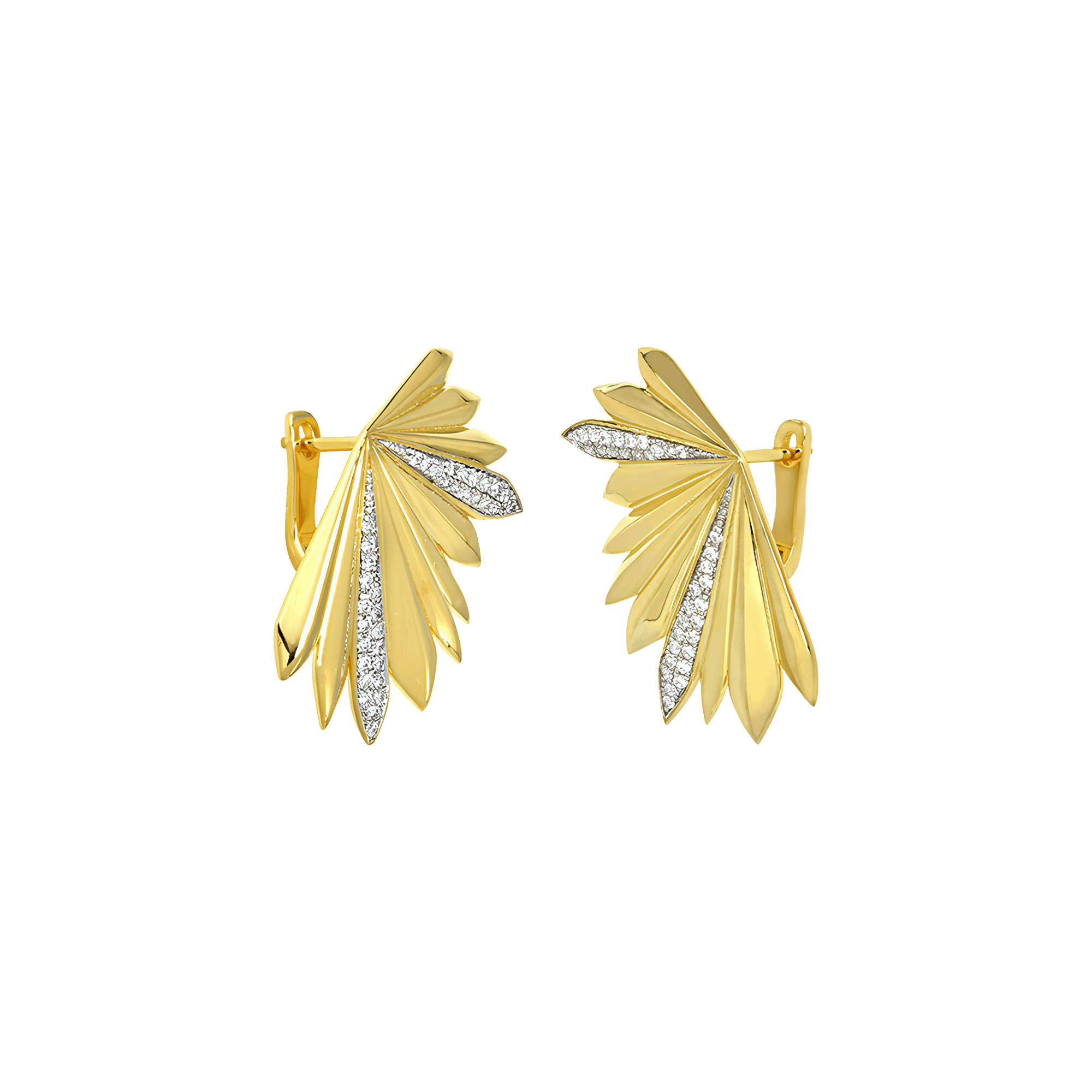  Palm statement fluted earrings - 18K Recycled Gold Vermeil Palm Statement Fluted Earrings -  The Future Rocks -    4 