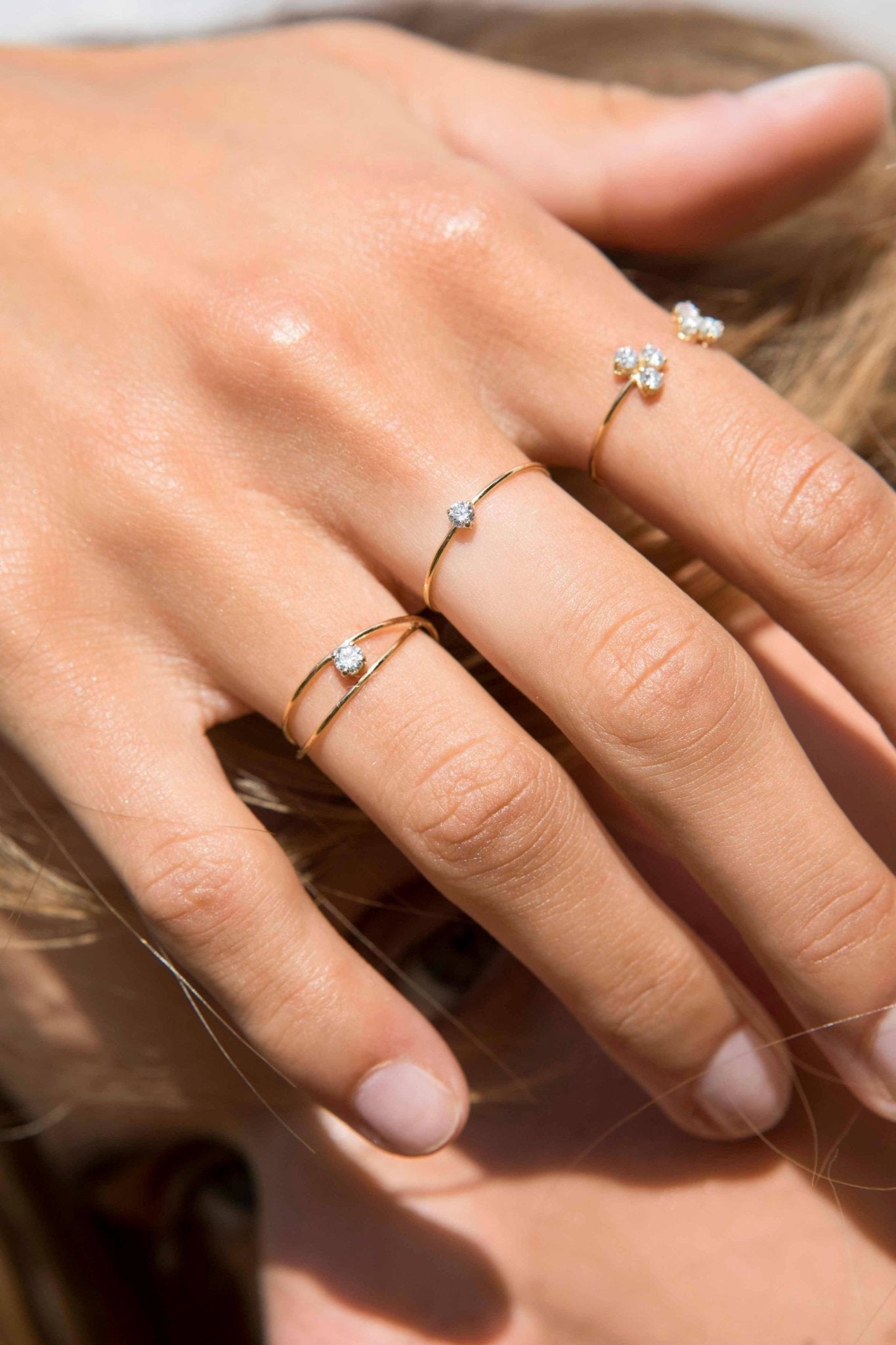  Parallax ring - 18k Recycled Gold Lab-Grown Diamond Parallax Ring -  The Future Rocks -    3 