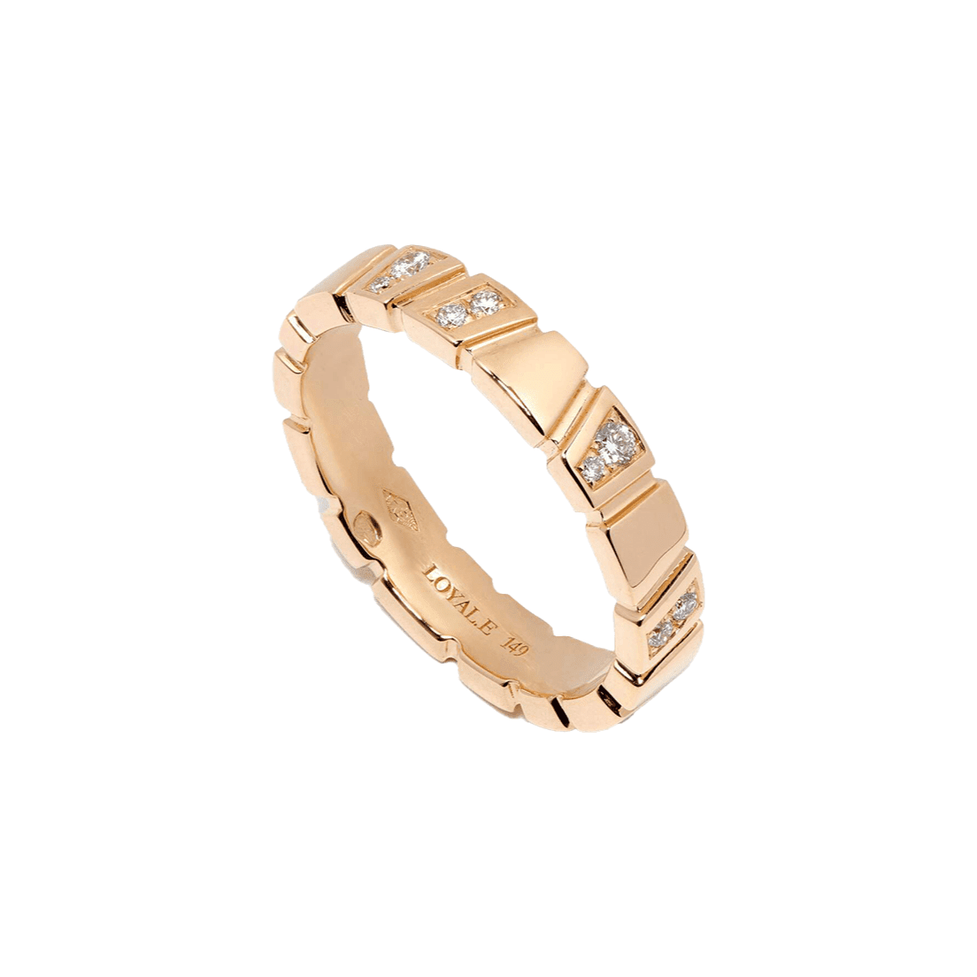  Ride+love semi-pavée ring - Semi-Pavé Gold Band Ring -  The Future Rocks -    3 