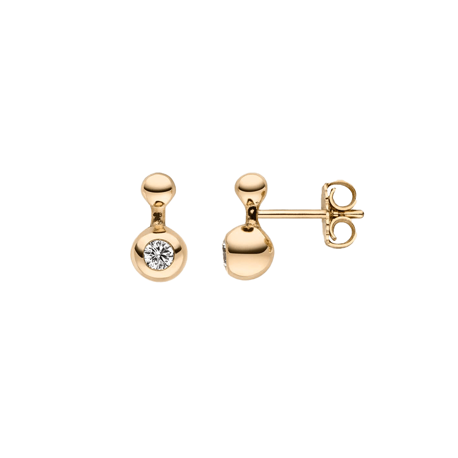  Sphere stud earrings - 18K Gold Sphere Studs -  The Future Rocks -    1 