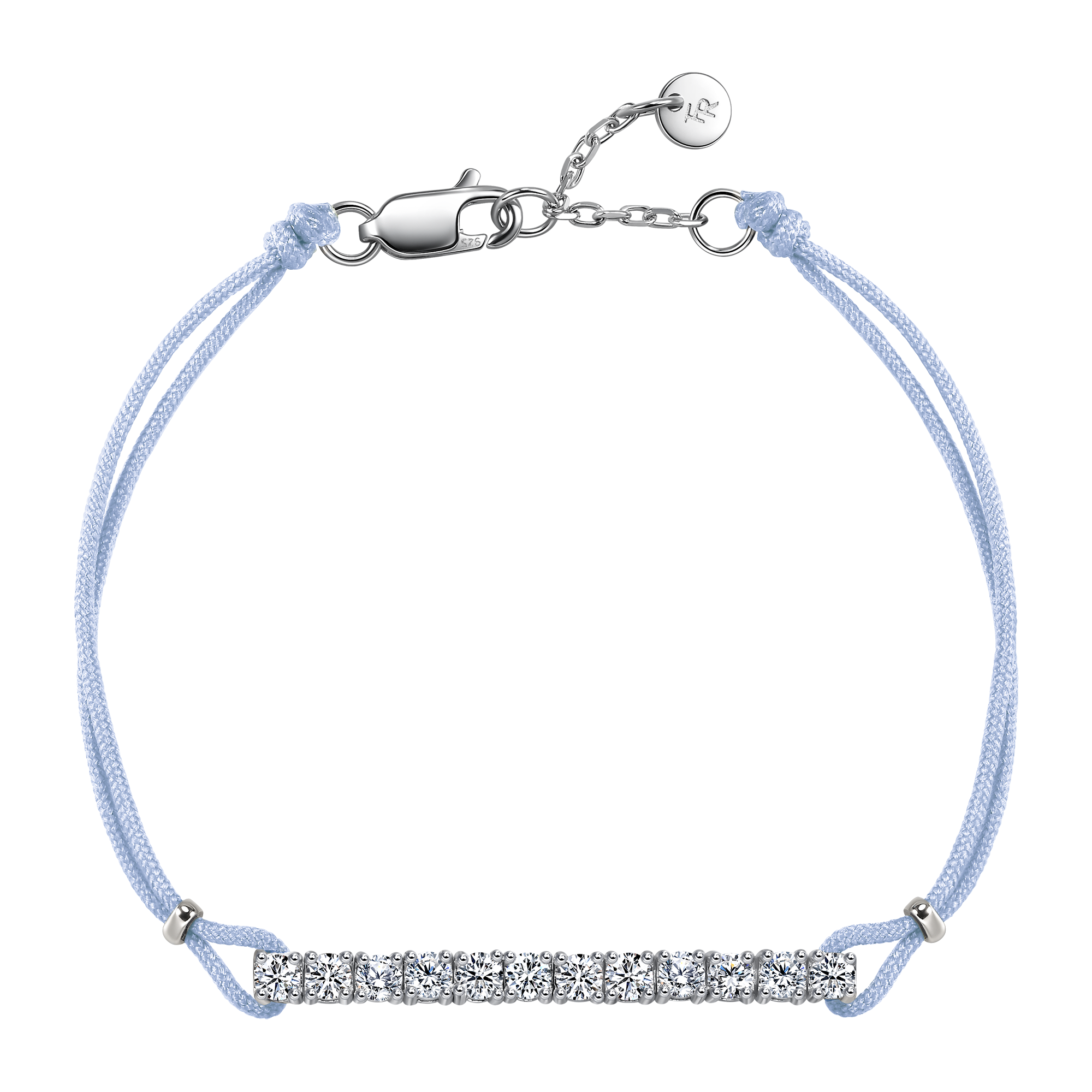  Pavé light blue cord bracelet 0.6ct - Pavé light blue cord bracelet 0.6ct -  The Future Rocks -    2 