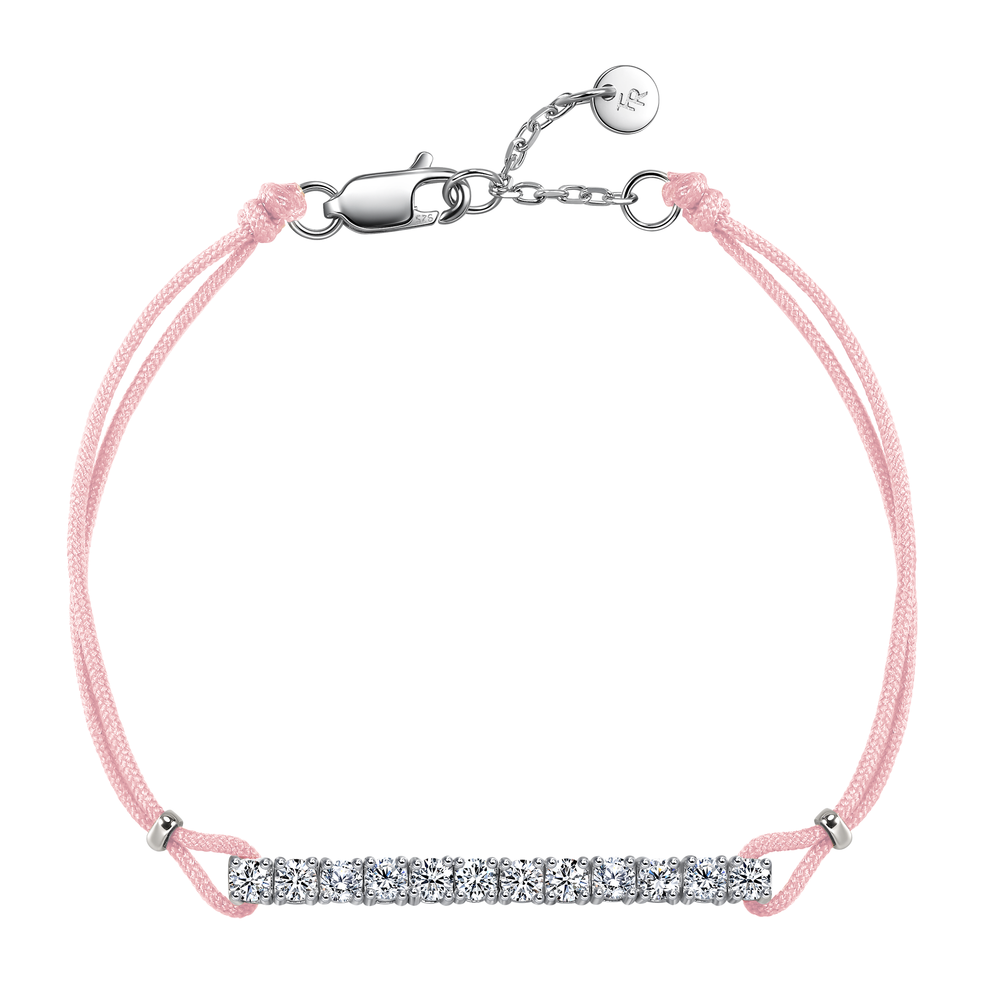  Pavé light pink cord bracelet 0.6ct - Pavé light pink cord bracelet 0.6ct -  The Future Rocks -    2 