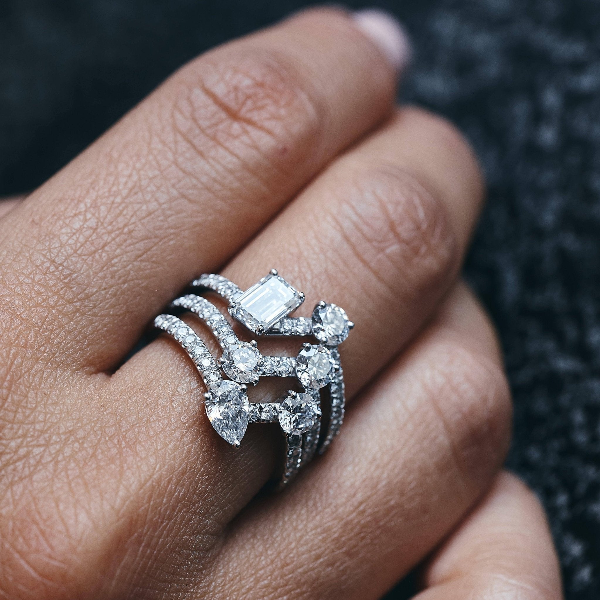  Toi+Moi pavée ring I - Toi et Moi Diamond Pavé Ring I -  The Future Rocks -    4 