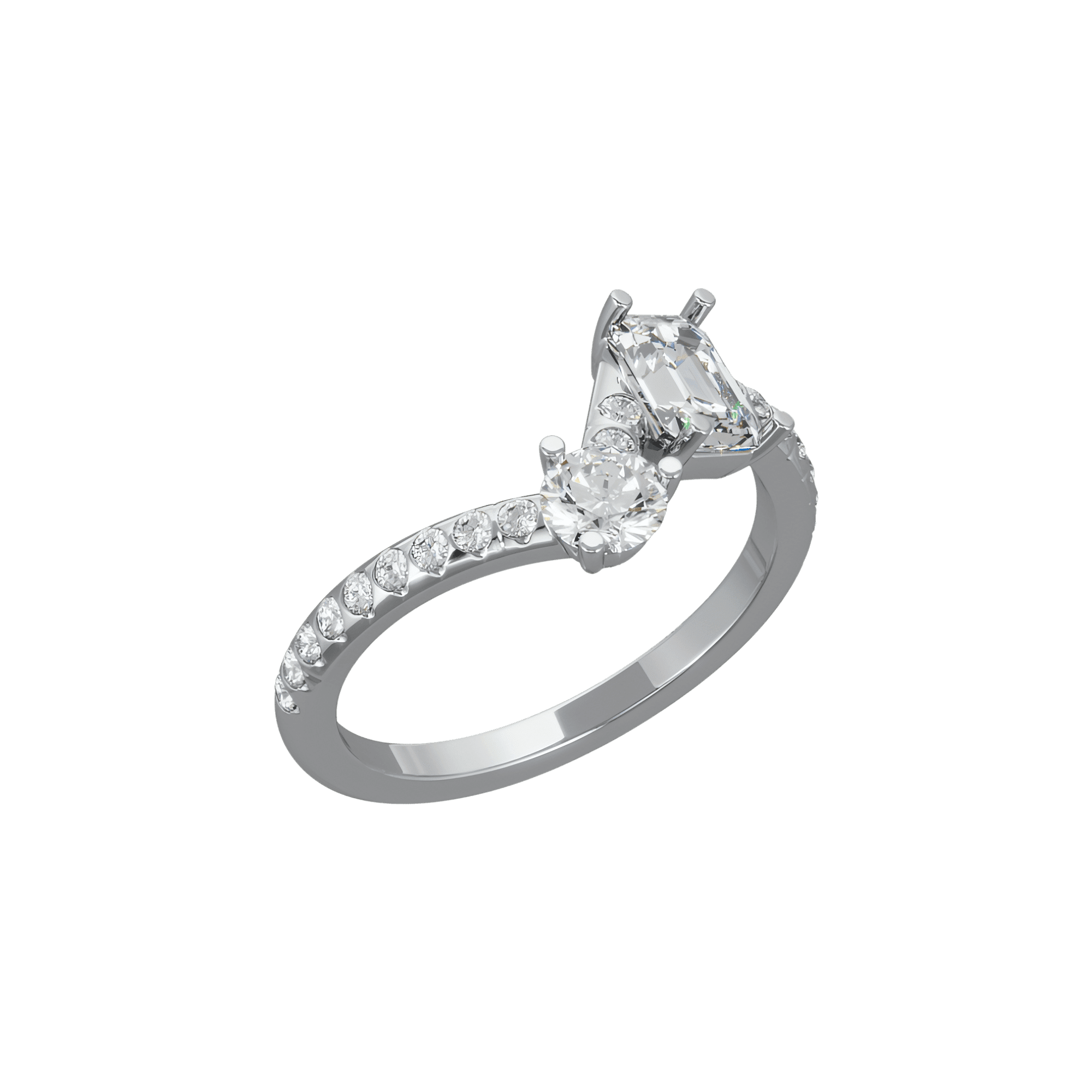  Toi+Moi pavée ring II - Toi et Moi Diamond Pavé Ring II -  The Future Rocks -    3 