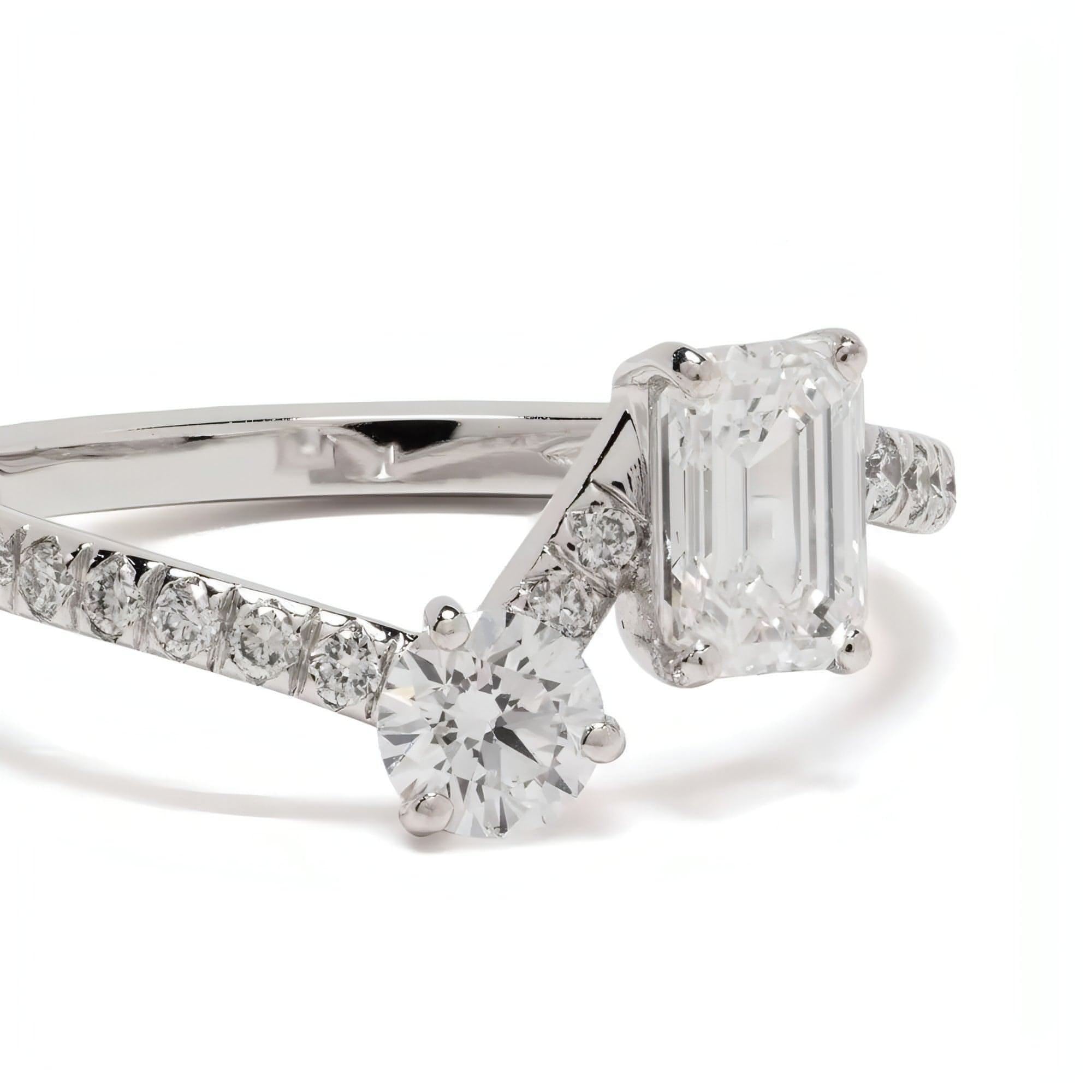  Toi+Moi pavée ring II - Toi et Moi Diamond Pavé Ring II -  The Future Rocks -    5 