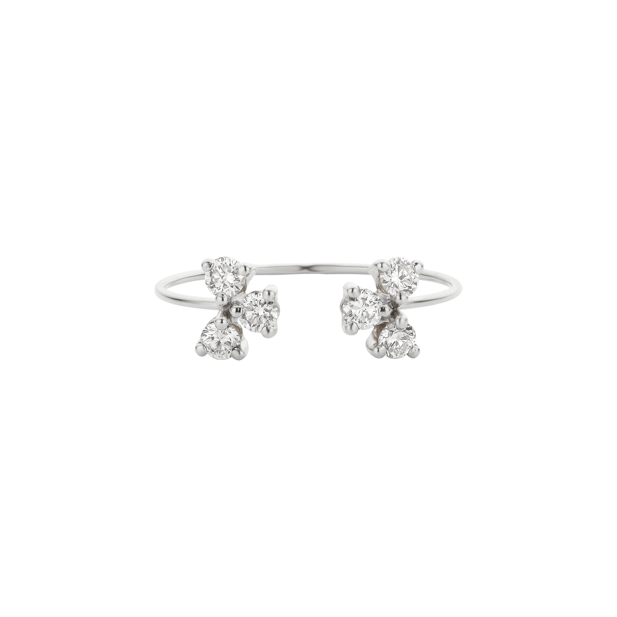  Twin heavenly ring - Lab-Grown Diamond Open Cluster Ring -  The Future Rocks -    3 