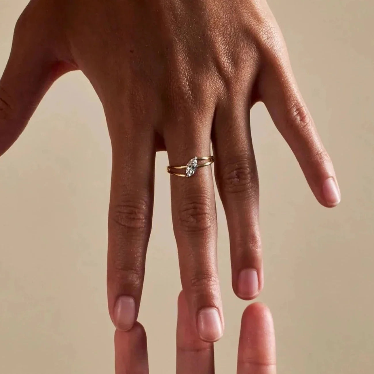  Twister ring - Half Carat Marquise Cut Diamond Twister Ring -  The Future Rocks -    2 