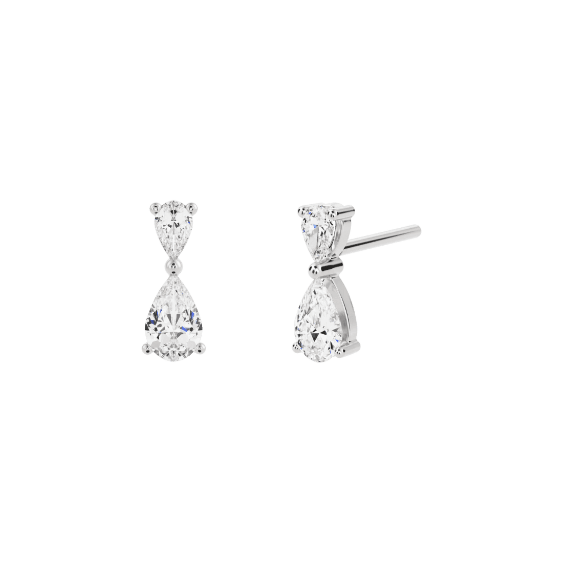  Vintage drop earrings - Pear Shaped Diamond Vintage Drop Earrings -  The Future Rocks -    3 