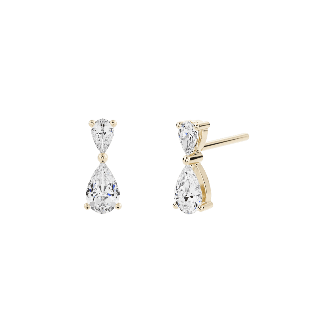 Vintage drop earrings - Pear Shaped Diamond Vintage Drop Earrings -  The Future Rocks -    1
