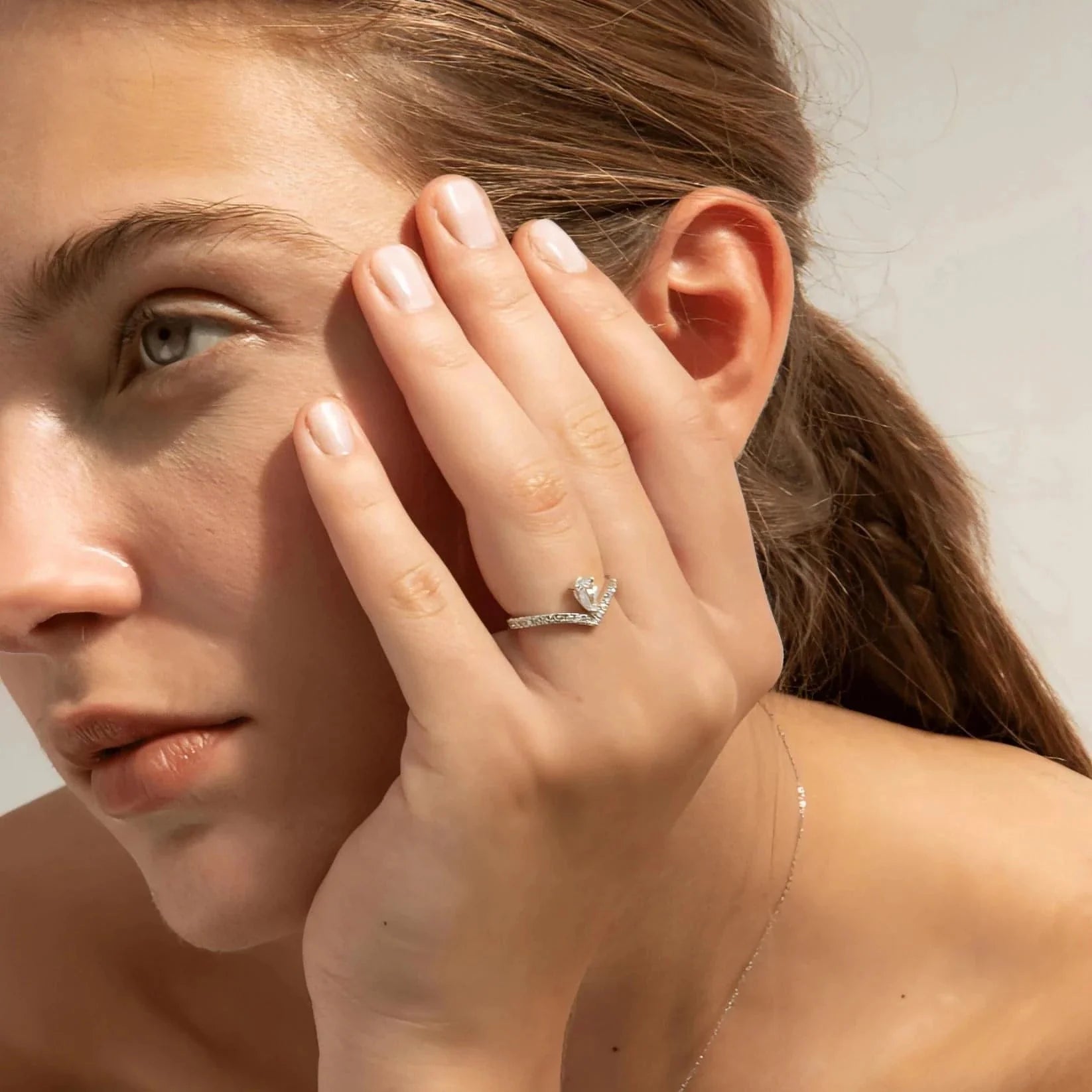  Vintage drop ring - Pear-Shaped Diamond Pavé Solitaire Ring -  The Future Rocks -    2 